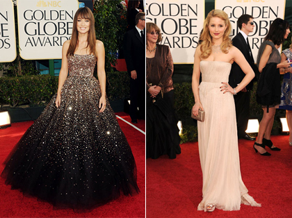 Dianna Agron Golden Globes Dress 2011. Olivia Wilde and Dianna Agron